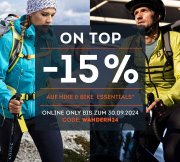 15% Extra-Rabatt auf Hike & Bike Essentials bei SportScheck