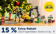 15% Extra-Rabatt auf LEGO City, Technic & Superhelden bei MyToys