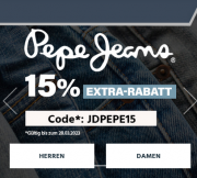 15% Extra-Rabatt auf Pepe Jeans f&uuml;r Damen und Herren bei Jeans Direct