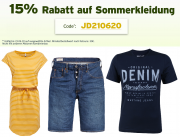 15% Extra-Rabatt auf Sommerbekleidung im Jeans Direct Shop