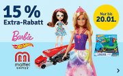 15% Extra-Rabatt On Top auf Mattel, Hot Wheels und Barbie im MyToys Shop