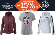 15% Extra-Rabatt online & 20% Extra-Rabatt in der App auf ausgew&auml;hlte Streetwear bei SportScheck