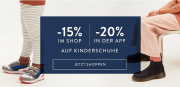 15% Extra-Rabatt online oder 20% Extra-Rabatt in der App auf alle Kinderschuhe bei Mirapodo