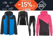 15% Extra-Rabatt online und 20% Extra-Rabatt in der App auf ausgew&auml;hlte Kleidung bei SportScheck