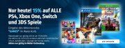 15% Gutscheincode f&uuml;r alle PS4, Switch, 3DS & Xbox One Games bei M&uuml;ller