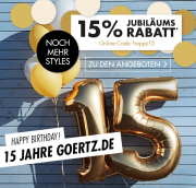 15% Jubil&auml;umsrabatt auf ausgew&auml;hlte Artikel bei G&ouml;rtz 