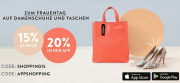 15% online oder 20% in der App auf alle Schuhe und Taschen f&uuml;r Damen im Mirapodo Shop