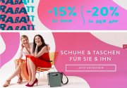 15% online oder 20% in der App auf alle Schuhe und Taschen f&uuml;r Damen und Herren bei Mirapodo