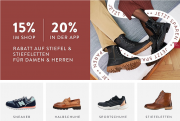 15% online oder 20% in der App auf alle Stiefel und Stiefeletten f&uuml;r Damen und Herren bei Mirapodo