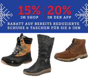 15% online oder 20% in der App auf bereits reduzierte Schuhe und Taschen bei Mirapodo