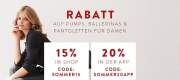 15% online oder 20% in der App auf Pumps, Ballerinas und Pantoletten f&uuml;r Damen im Mirapodo Shop