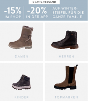 15% online oder 20% in der App auf Winterstiefel f&uuml;r die ganze Familie bei Mirapodo