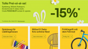 15% Osterrabatt auf Spielzeug, M&ouml;bel, Radsport, Kindermode und vieles mehr bei Ebay