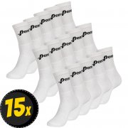 15 Paar Penn Herren Sport Socken wei&szlig;