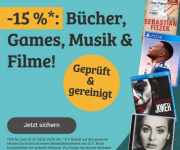 15% Rabatt auf alle Filme, Videospiele, B&uuml;cher und Musik bei reBuy