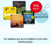 15% Rabatt auf alle H&ouml;rbuch CDs und H&ouml;rbuch Downloads bei Hugendubel