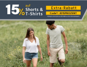 15% Rabatt auf alle T-Shirts und Shorts bei Jeans Direct