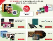 15% Rabatt auf ALLES inkl. bereits reduzierte Artikel bei Hugendubel