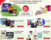 15% Rabatt auf ALLES inkl. bereits reduzierte Artikel bei Hugendubel