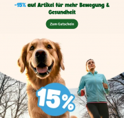 15% Rabatt auf Artikel aus den Bereichen Ern&auml;hrung, Pflege & Bewegung bei Fressnapf