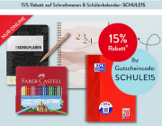 15% Rabatt auf Schreibwaren & Sch&uuml;lerkalender bei Hugendubel