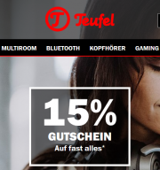 15% Rabatt auf ausgesuchte Produkte im Teufel Shop