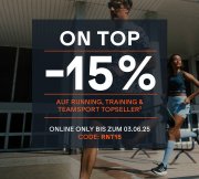15% Rabatt auf ausgesuchte Running, Training & Teamsport Topseller bei SportScheck