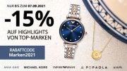 15% Rabatt auf ausgew&auml;hlte Markenuhren- und Schmuck bei Christ