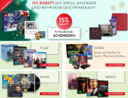 15% Rabatt auf B&uuml;cher, Spiele, Filme, H&ouml;rb&uuml;cher & mehr im Hugendubel Shop