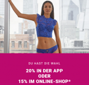 15% Rabatt auf das komplette Sortiment inkl. Sale im Shop und 20% Rabatt in der App bei Lascana