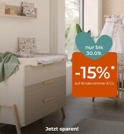 15% Rabatt auf die Kategorie Kinderzimmer im Babymarkt
