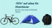 15% Rabatt auf die Kategorien Outdoor, Camping, Sport und Reisen bei Ebay