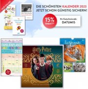 15% Rabatt auf die sch&ouml;nsten Kalender f&uuml;r 2023 bei Hugendubel