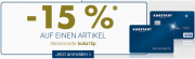 15% Rabatt auf einen Artikel f&uuml;r Kundenkarteninhaber