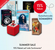 15% Rabatt auf Filme, Musik, B&uuml;cher & H&ouml;rb&uuml;cher, Spielwaren und mehr bei Hugendubel
