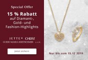15% Rabatt auf Gold-, Diamant- und Fashion-Highlights im Christ Shop