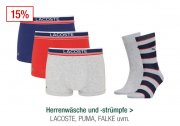 15% Rabatt auf Herrenw&auml;sche und Str&uuml;mpfe