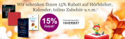 15% Rabatt auf H&ouml;rb&uuml;cher, Kalender, reduzierte B&uuml;cher u.v.m. im eBook Shop