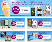 15% Rabatt auf H&ouml;rb&uuml;cher, Musik, tonies, tolino Zubeh&ouml;r und mehr im eBook Shop