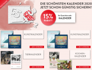15% Rabatt auf Kalender f&uuml;r 2020 im Hugendubel Shop