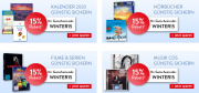 15% Rabatt auf Kalender, H&ouml;rb&uuml;cher und H&ouml;rbuch-Downloads, DVDs, CDs u.v.m. im Hugendubel Shop