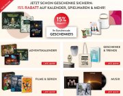 15% Rabatt auf Kalender, Spiele, Filme, Musik & mehr bei Hugendubel