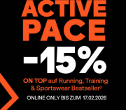 15% Rabatt auf Running,Training und Sportswear Bestseller bei SportScheck