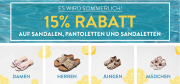 15% Rabatt auf Sandalen, Sandaletten und Pantoletten im Mirapodo Shop