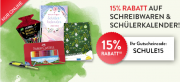 15% Rabatt auf Schreibwaren und Sch&uuml;lerkalender bei Hugendubel
