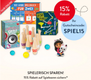 15% Rabatt auf Spielwaren bei Hugendubel