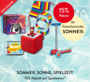 15% Rabatt auf Spielwaren bei Hugendubel
