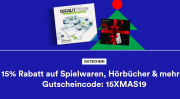 15% Rabatt auf Spielwaren, Filme, Wohnen, Technik, H&ouml;rb&uuml;cher und H&ouml;rbuch-Downloads im Thalia Shop