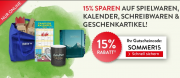 15% Rabatt auf Spielwaren, Kalender, Schreibwaren & Geschenkartikel bei Hugendubel
