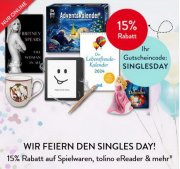 15% Rabatt auf Spielwaren, tolino eReader & mehr bei Hugendubel